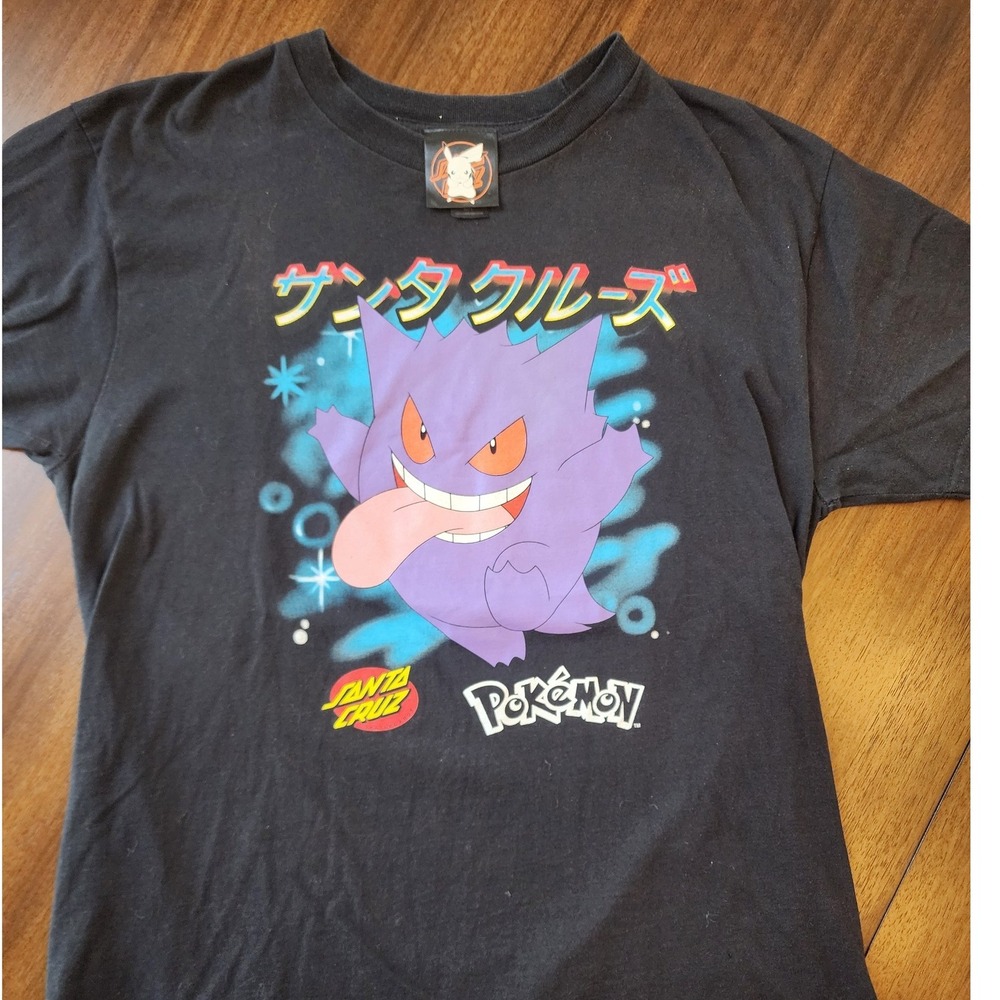 🛹Santa Cruz Pokemon Gengar T-Shirt Large Skateboard Tee. Streetwear Y2K Grunge